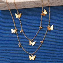 Load image into Gallery viewer, 18K Gold Plated Butterfly Layered Necklace (FREE SHIPPING)
