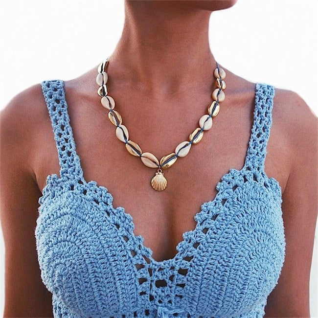 Chain and Seashell Choker Necklace (FREE SHIPPING)