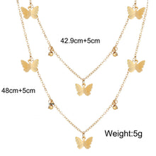 Load image into Gallery viewer, 18K Gold Plated Butterfly Layered Necklace (FREE SHIPPING)
