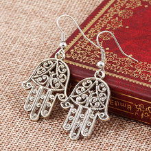 Load image into Gallery viewer, 18K White Gold Hamsa Earring
